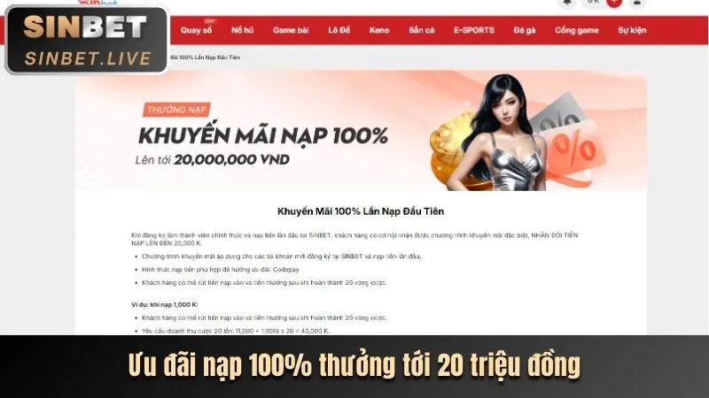 Giao diện gửi tiền của 888xn với các tùy chọn thanh toán